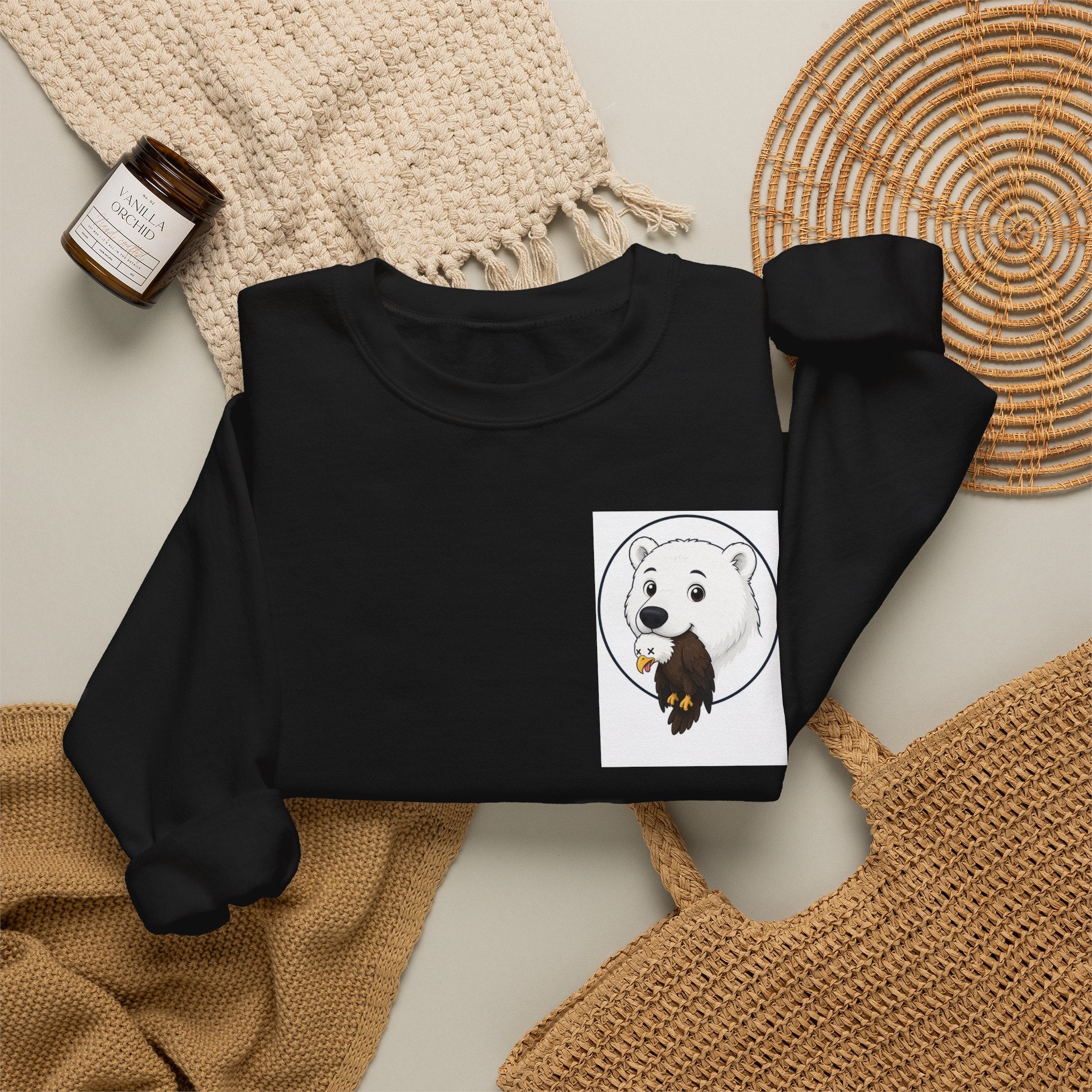 Dog & Bird Pocket Crewneck Sweatshirt