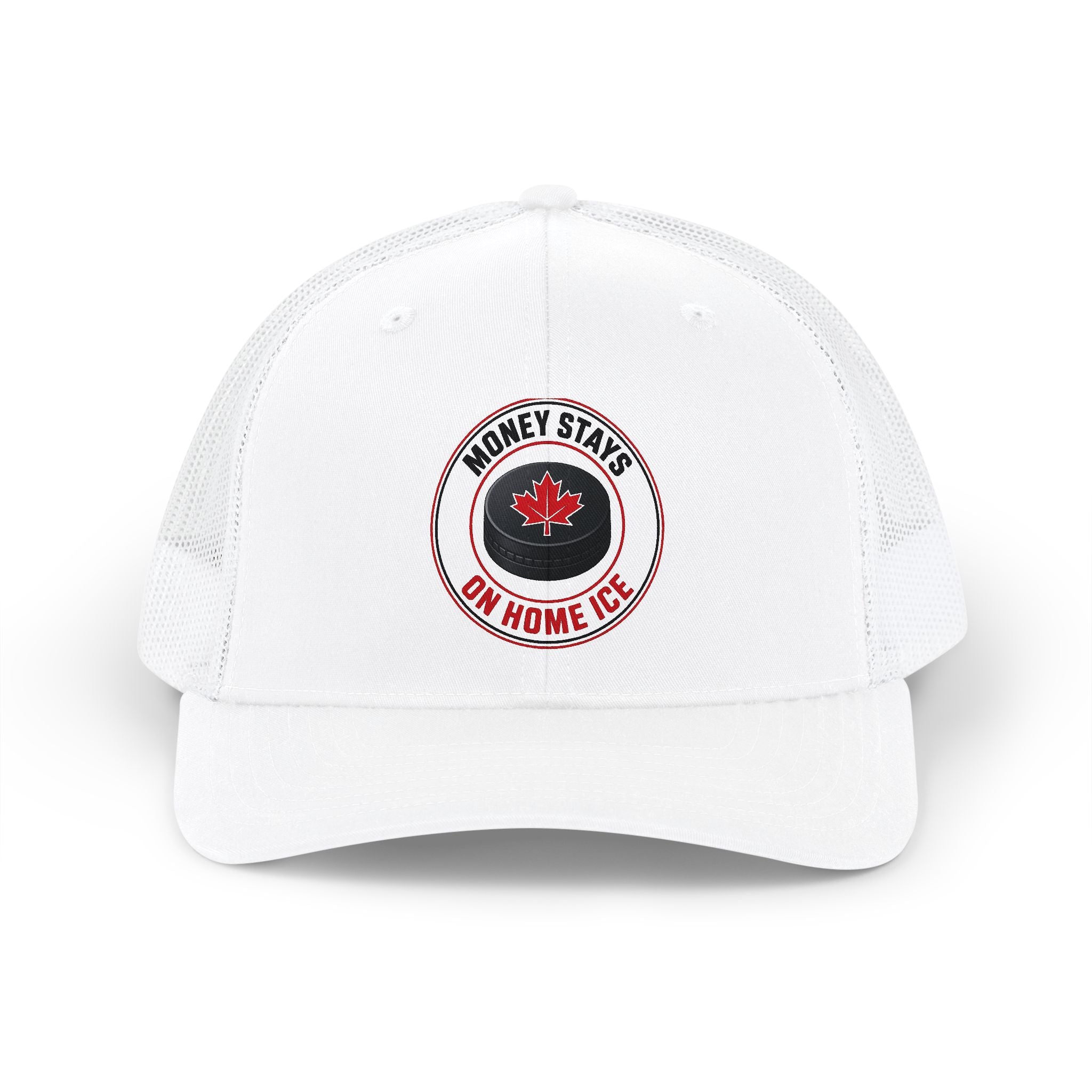 Hockey Stays On Home Ice Snapback Trucker Cap