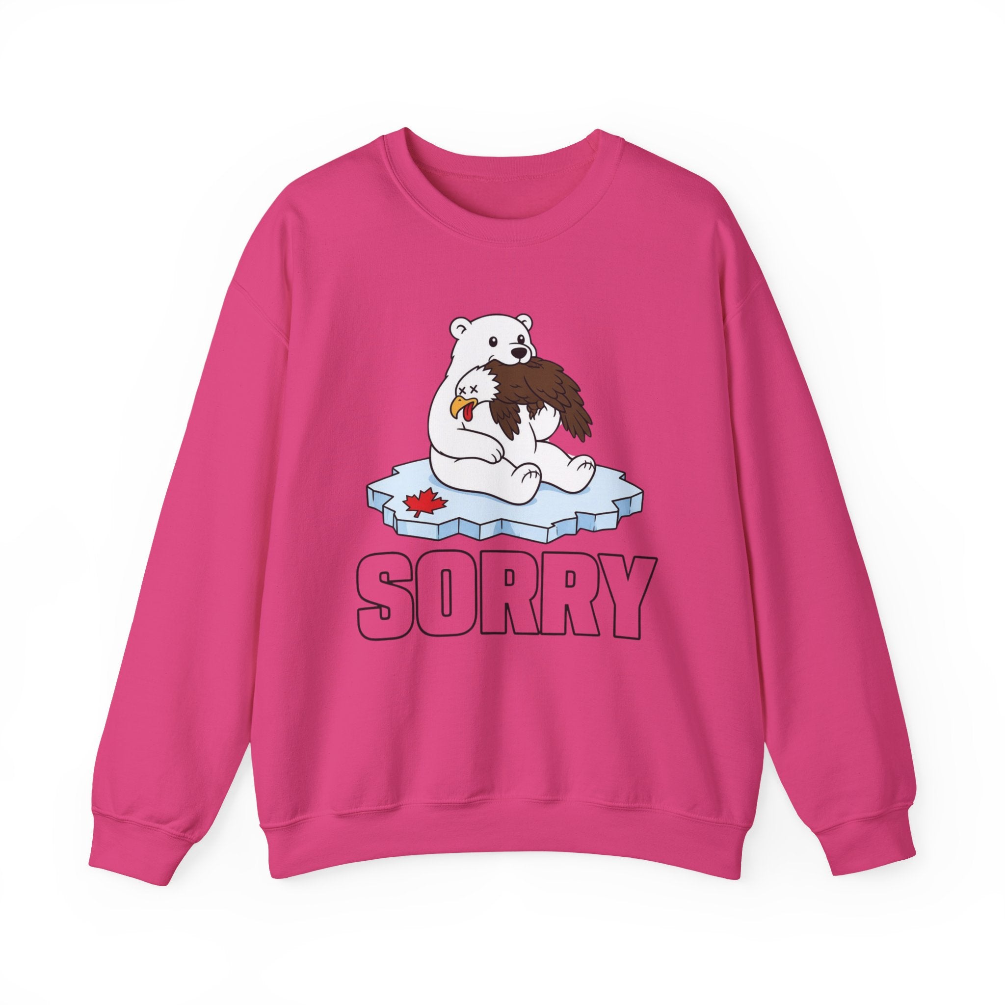 Sweatshirt — 'Sorry' Polar Bear Hug Graphic Crewneck