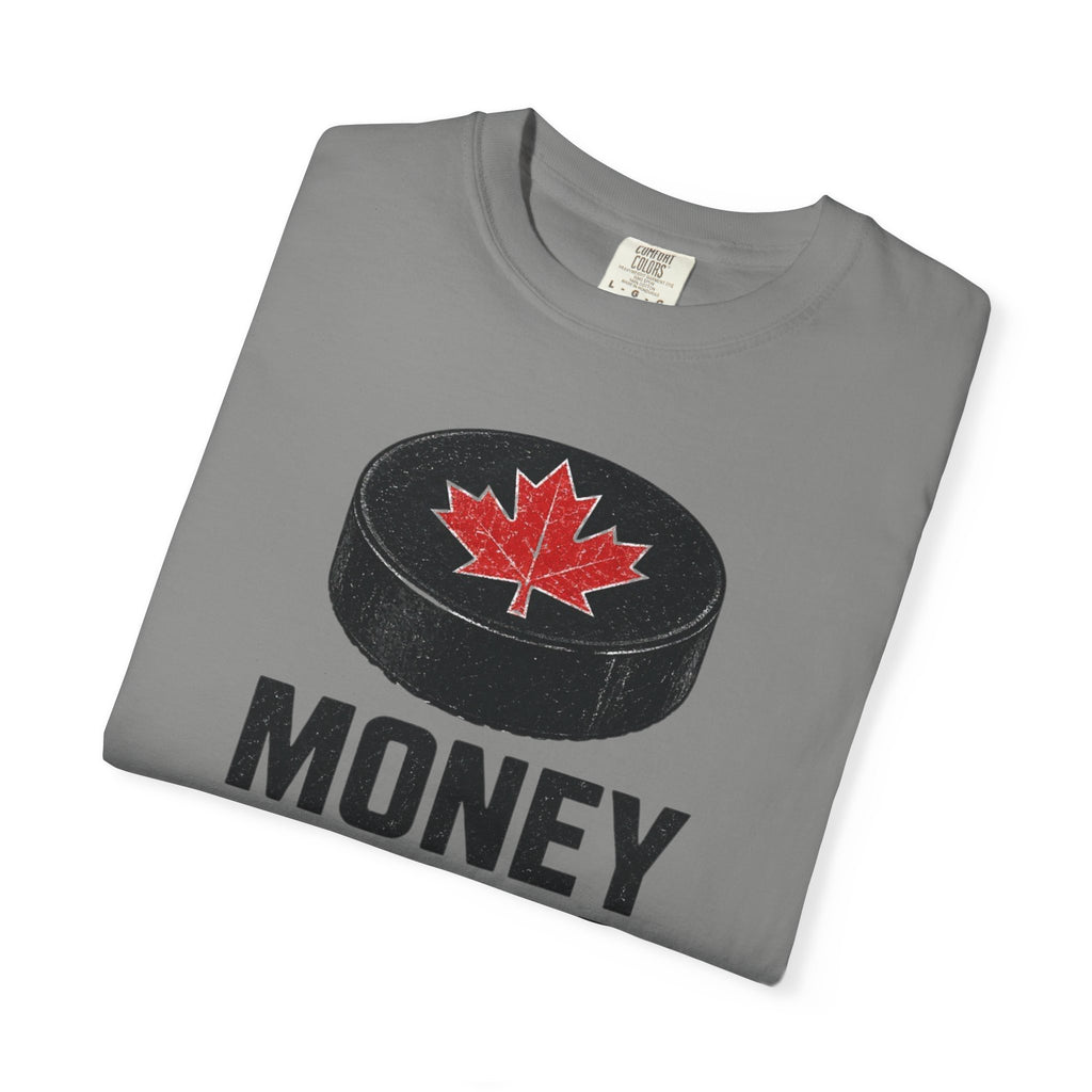 Hockey "Money Stays on Home Ice" T-Shirt — Canadian Puck Fan Tee