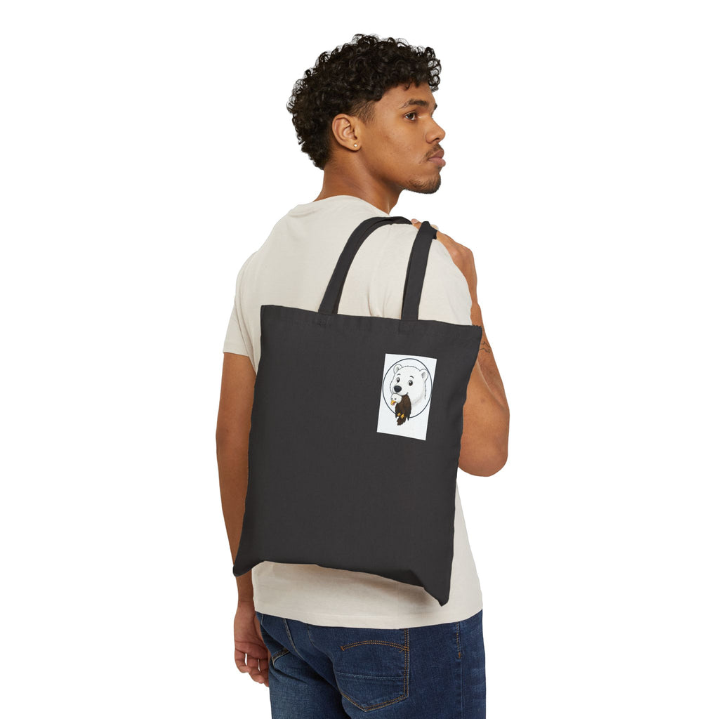 Canvas Tote Bag — Minimal Dog Portrait Eco Market Tote