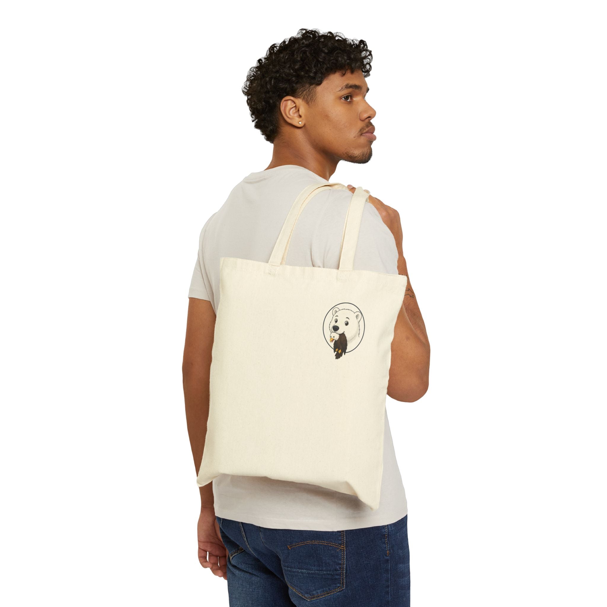Canvas Tote Bag — Minimal Dog Portrait Eco Market Tote