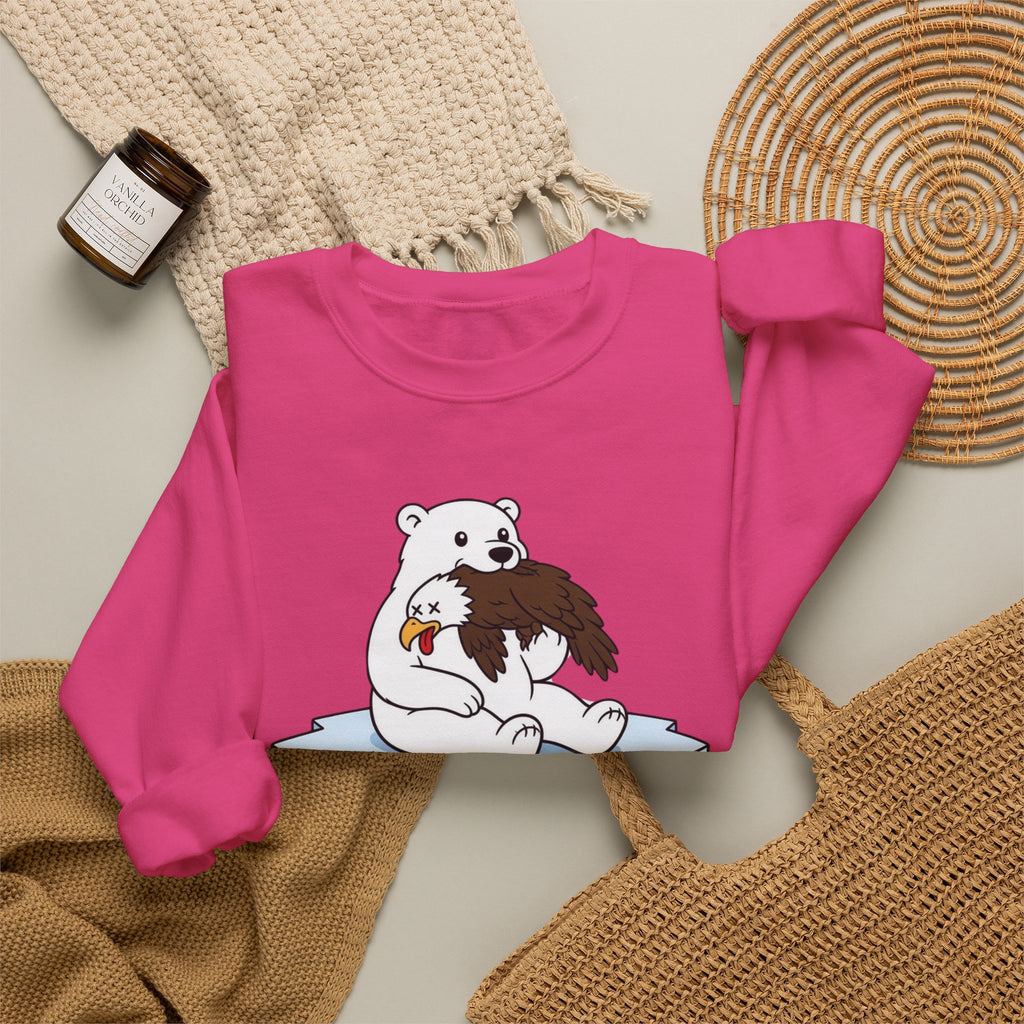 Sweatshirt — 'Sorry' Polar Bear Hug Graphic Crewneck