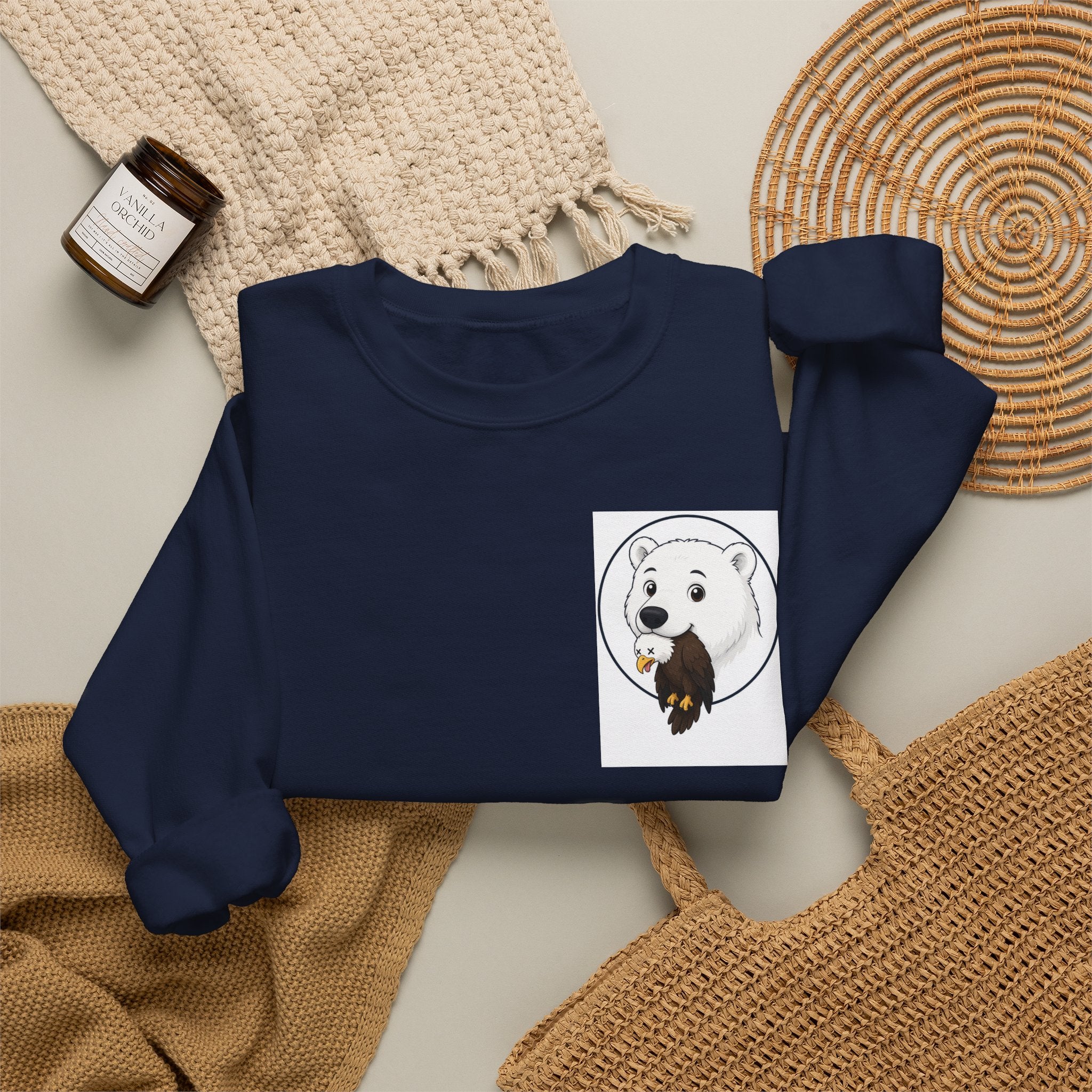 Dog & Bird Pocket Crewneck Sweatshirt