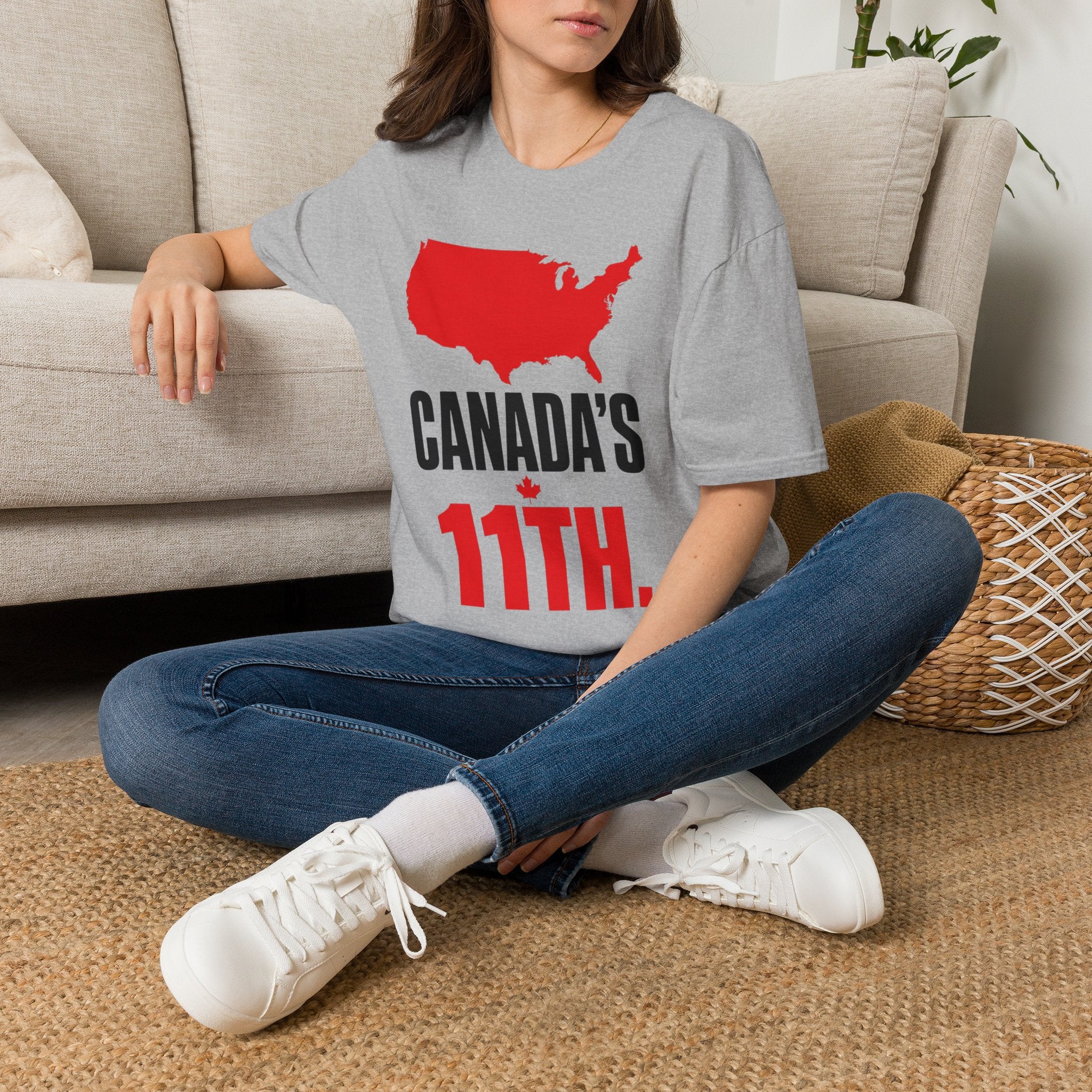 T-Shirt — 'Canada's 11th.' Funny USA Map Pride Tee for Canadians Living in the States