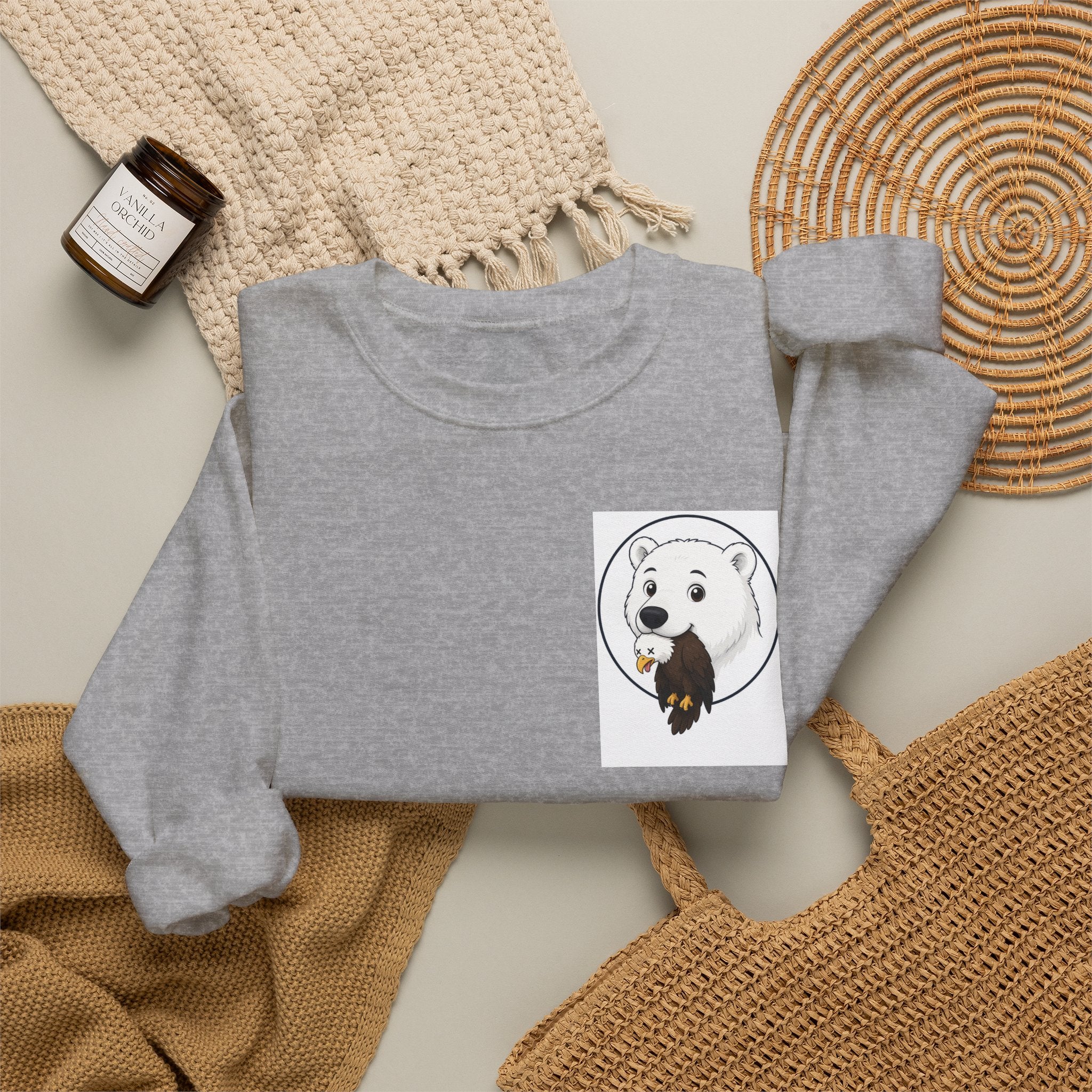 Dog & Bird Pocket Crewneck Sweatshirt