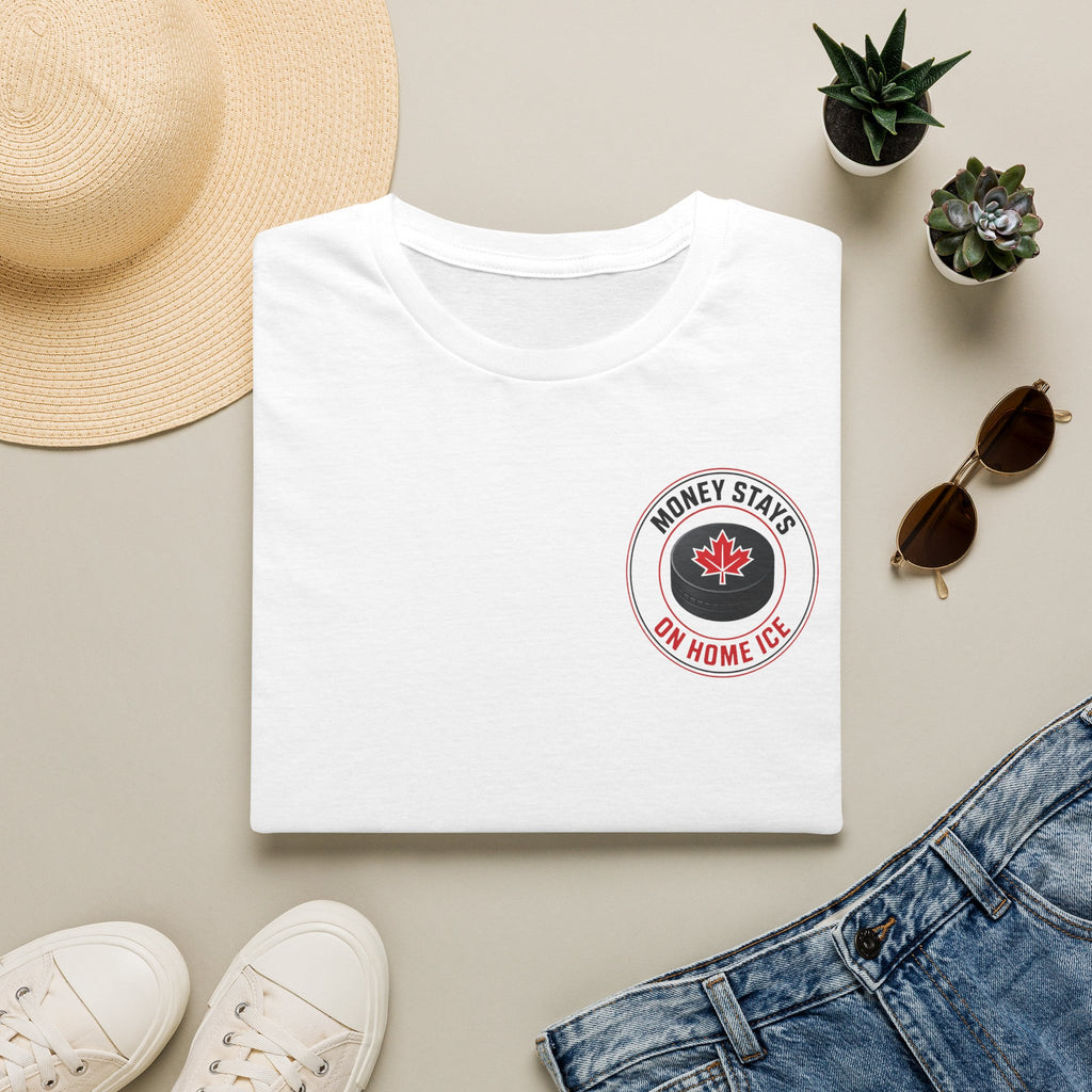 T-Shirt — 'Money Stays On Home Ice' Canadian Hockey Crest