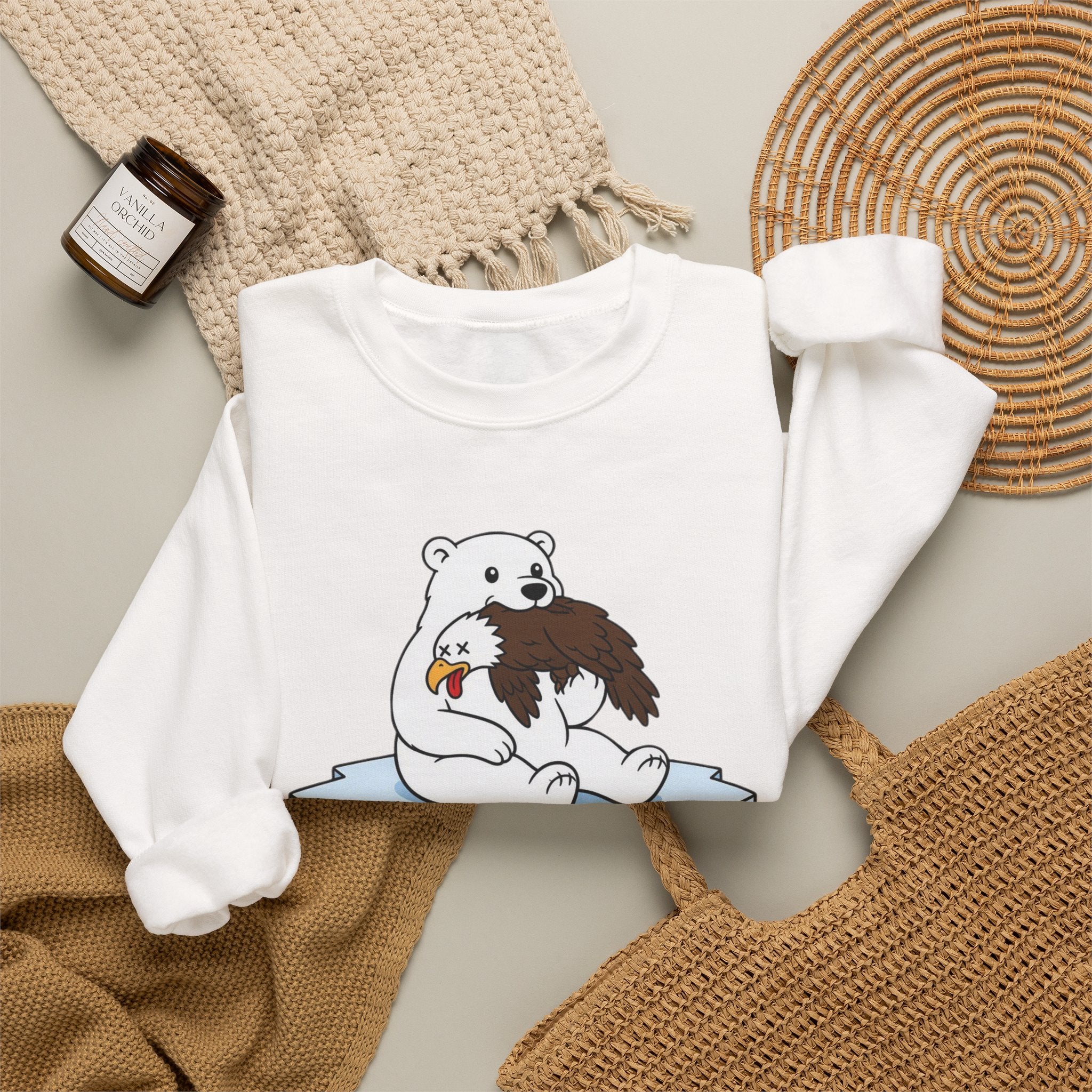 Sweatshirt — 'Sorry' Polar Bear Hug Graphic Crewneck