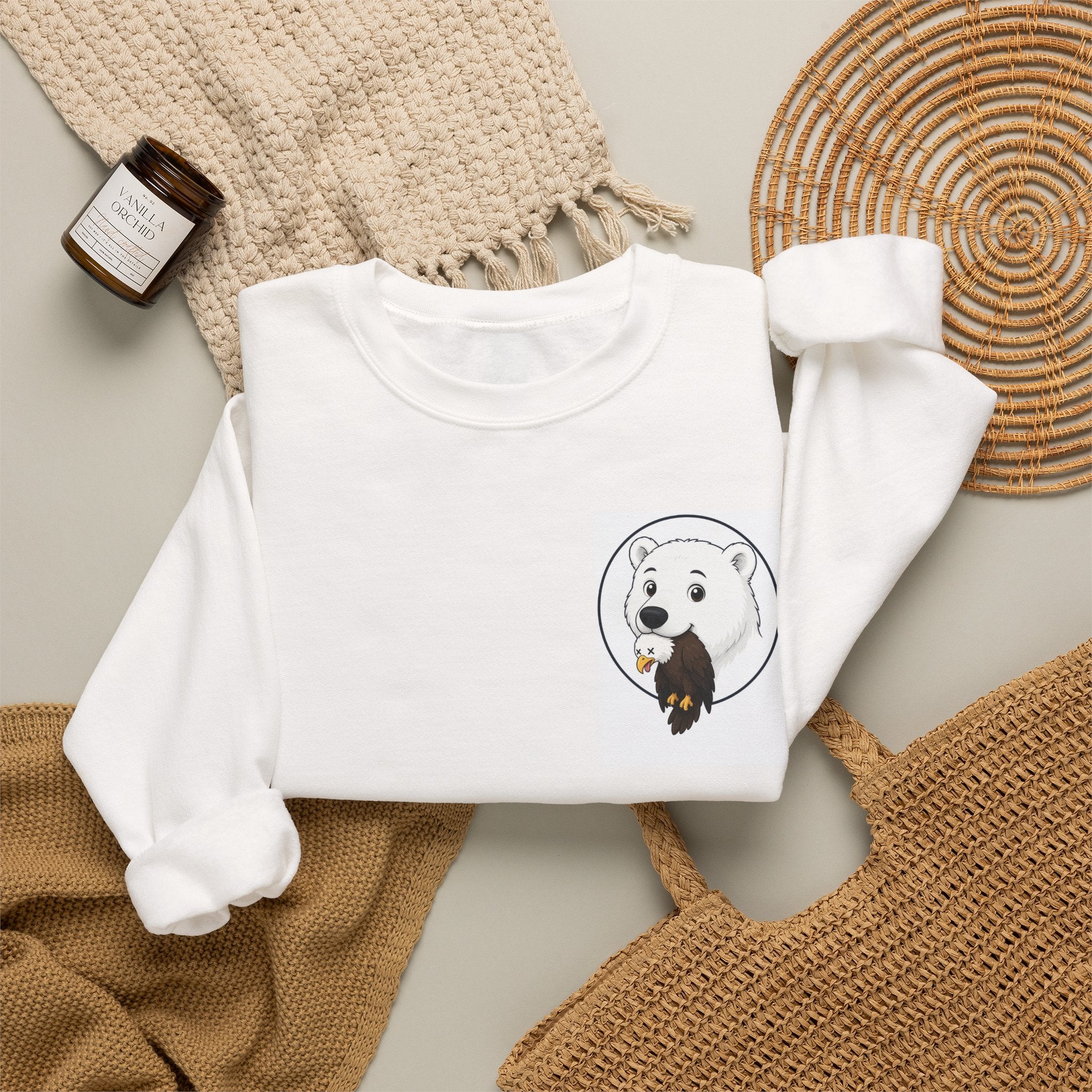 Dog & Bird Pocket Crewneck Sweatshirt