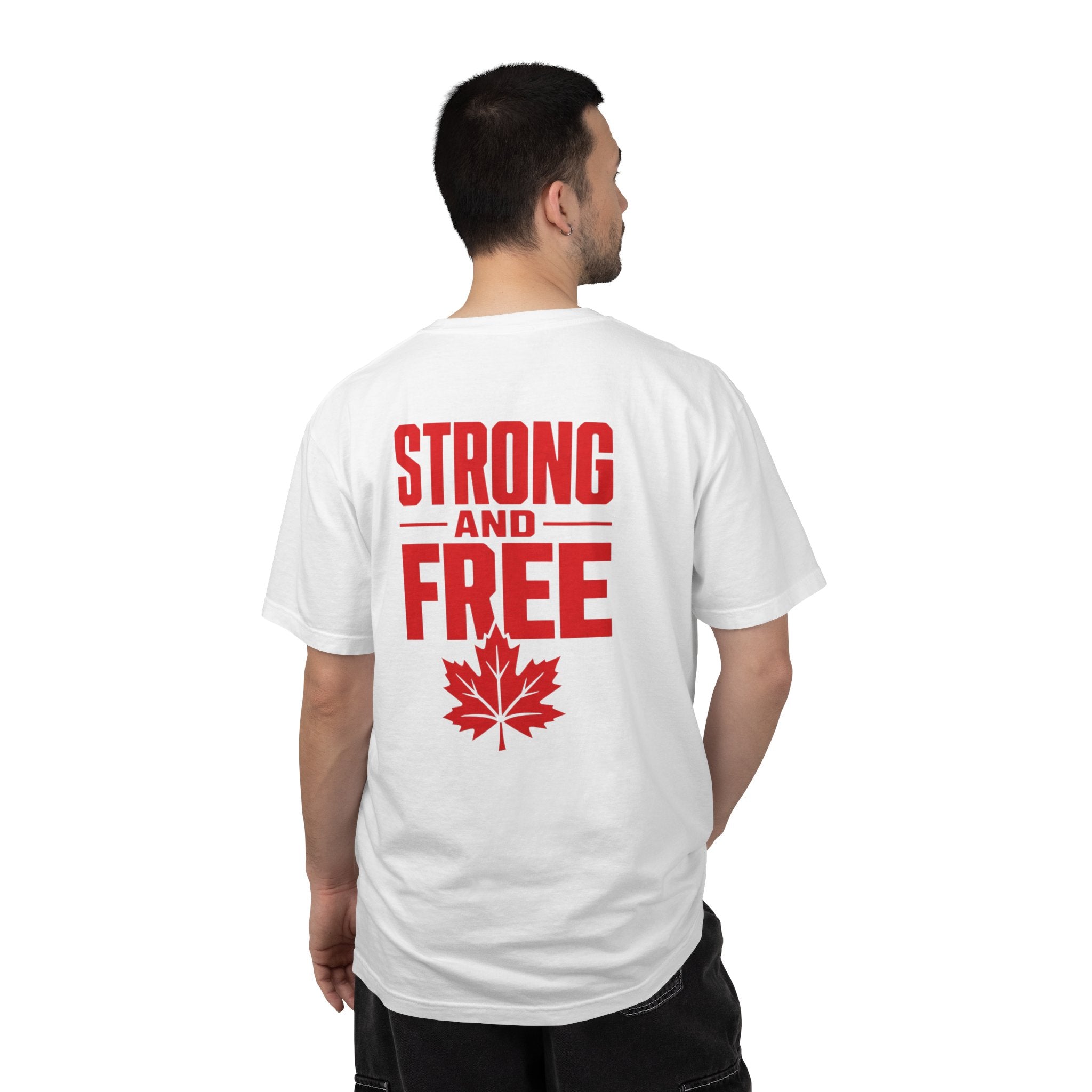Strong and Free T-Shirt — Canadian Maple Leaf Patriotic Tee